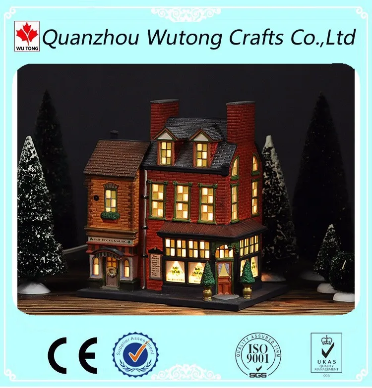 Resin Village Statue Miniature Christmas House Model Buy Christmas House Model,Christmas House