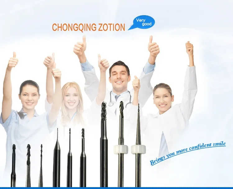 Zirconia Ceramic Denture Burs Of Dental Milling Machine 5 Axis For Cad