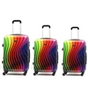 Customized ABS and Polycarbonate Trolley Luggage Suitcase Bag And Case With Full Printing Hard Shell Travelling Sets