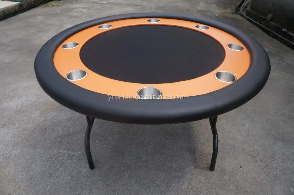 Poker Club Folding Customized Round Poker Tables With High Speed Cloth