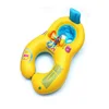 Inflatable PVC floating collar with handle parent-child swimming ring surfboard thickened eight-character floating row