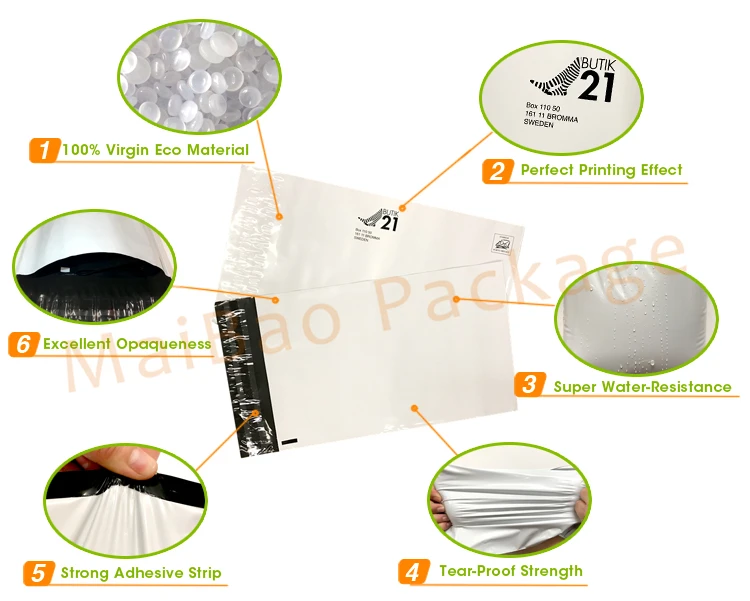 Biodegradable Compostable Corn Starch Courier Postage Poly Mailer