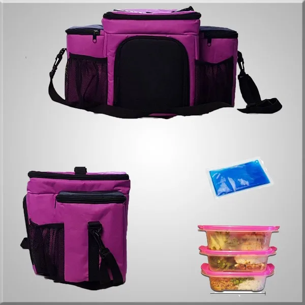 Undeniable Meal Prep Bag With Portion Control Container Set,Reusable Ice Pack For Bodybuilding