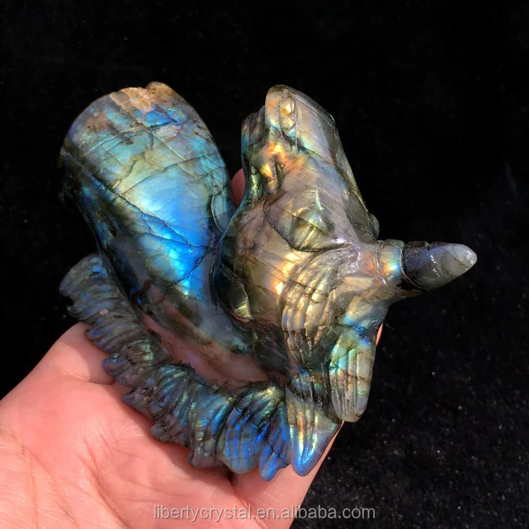 Natural Stone Labradorite Hand Carved Crystal Unicorns Figurines For ...