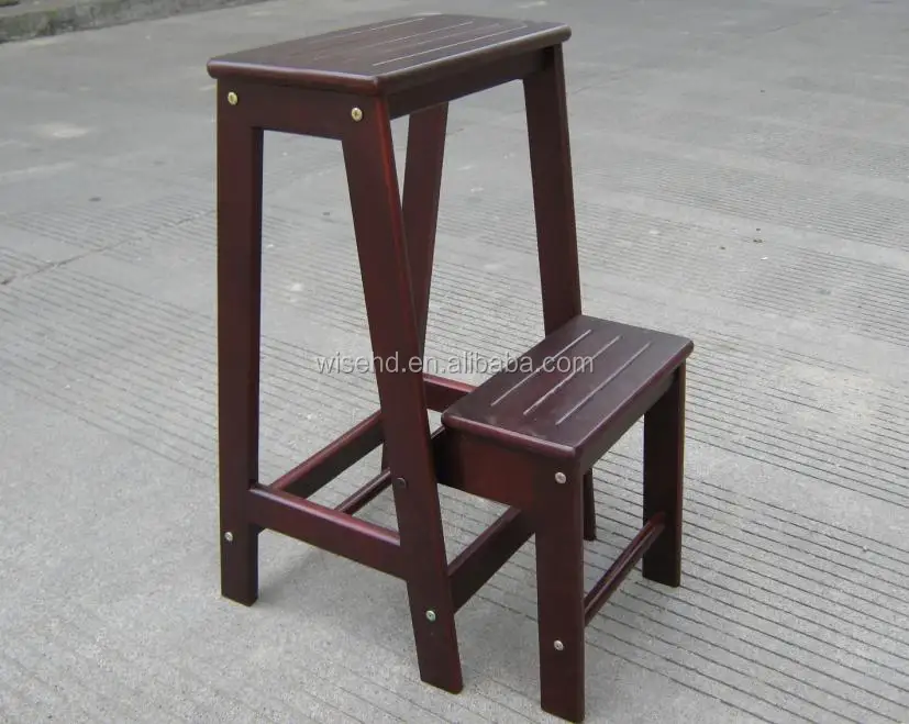 W-c-1228 Escalones Plegables De 2 Niveles De Madera Maciza - Buy