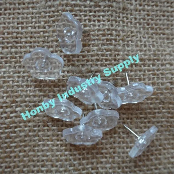 13mm Flat Clear Plastic Flower Head Thumb Tack Buy Flat Head Thumb Tack,Clear Head Thumb Tack