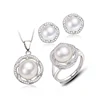 925 Silver Women Freshwater Bridal Pearl Set Jewelry Jewellery Wedding Necklace And Earring Fresh Water Real Cultured Pearl Set