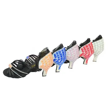Hand-studded Latin Dance Shoes New Shiny Diamond Slip Resistant Wear High Quality Classic Latin Ballroom Shoes