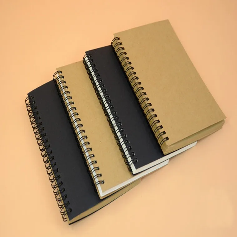 Hot Selling Custom Printed Fashion Kraft Paper Cover Spiral Notebook