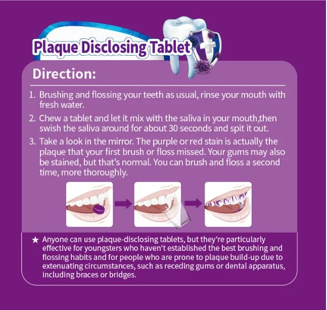 Disclosing plaque teeth tablet for detecting plaque, View Disclosing