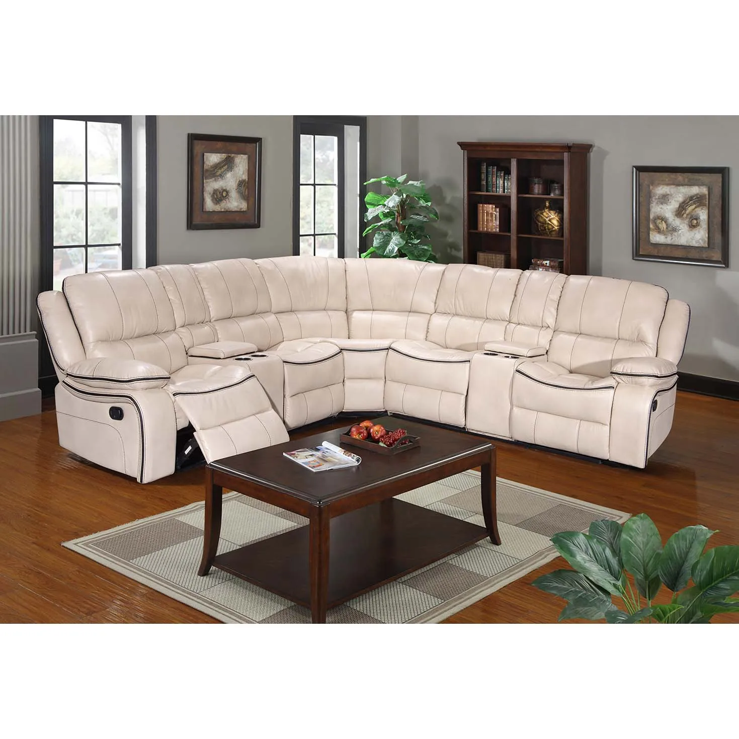 Modern Sectional Leather Sofa Set 7 Seater living room sofas recliner