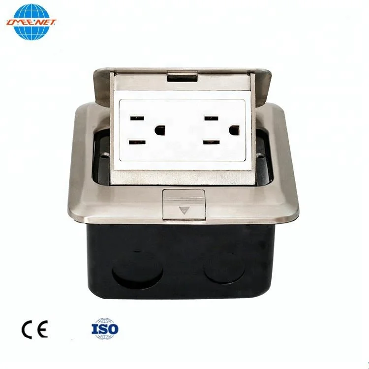 Acero inoxidable dúplex Pop-up piso hembra caja y suelo eléctrico