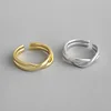 925 silver ring Woven corss women ring simple personality adjustable ring