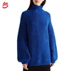 High Quality Royal Blue Knitted Wool Cashmere Sweater Women's