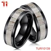 Deer Antler Ring in black ceramic Hammered Finish 8mm Comfort Fit Wedding Band popular among Amazon in USA