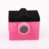 Fashion Camera Shaped Pink Flocking Gift Packaging Box For Rings