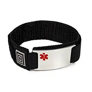 Autism Medical Id Alert Bracelet With Black Velcro Wrist Band Bracelet With Black Velcro Wrist Band