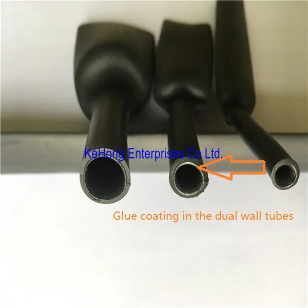 4:1 Black Double-wall Tube Shrink Tube Insulated And Waterproof Thick Wall 1.22m 
