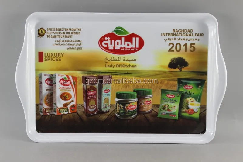 Sales Promotion Melamine Tray with handle Client's design 39x24cm
