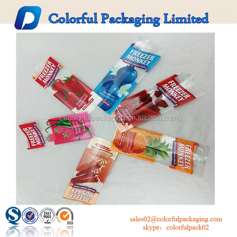 Custom Disposable Soft Plastic Ice Lolly Clear Bags/spiral Freezer