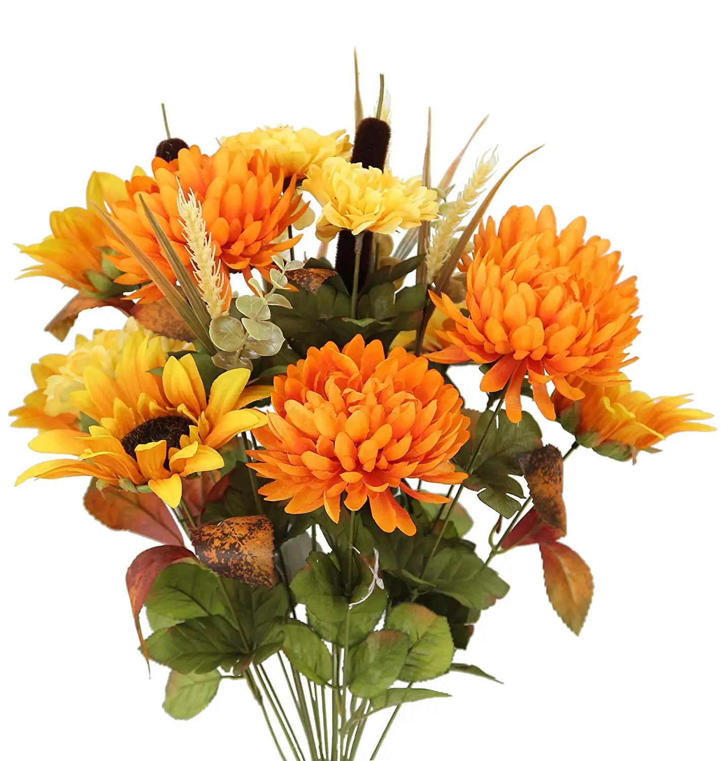 2 Pieces or Decoration for Home Office /& Wedding Orange Admired By Nature 12 Stems Artificial Full Blooming Dahlia for Mothers Day gift Restaurant