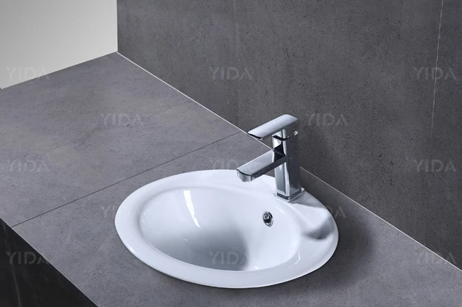 Cupc ceramic above Counter wash Basin undermount oval bathroom sink