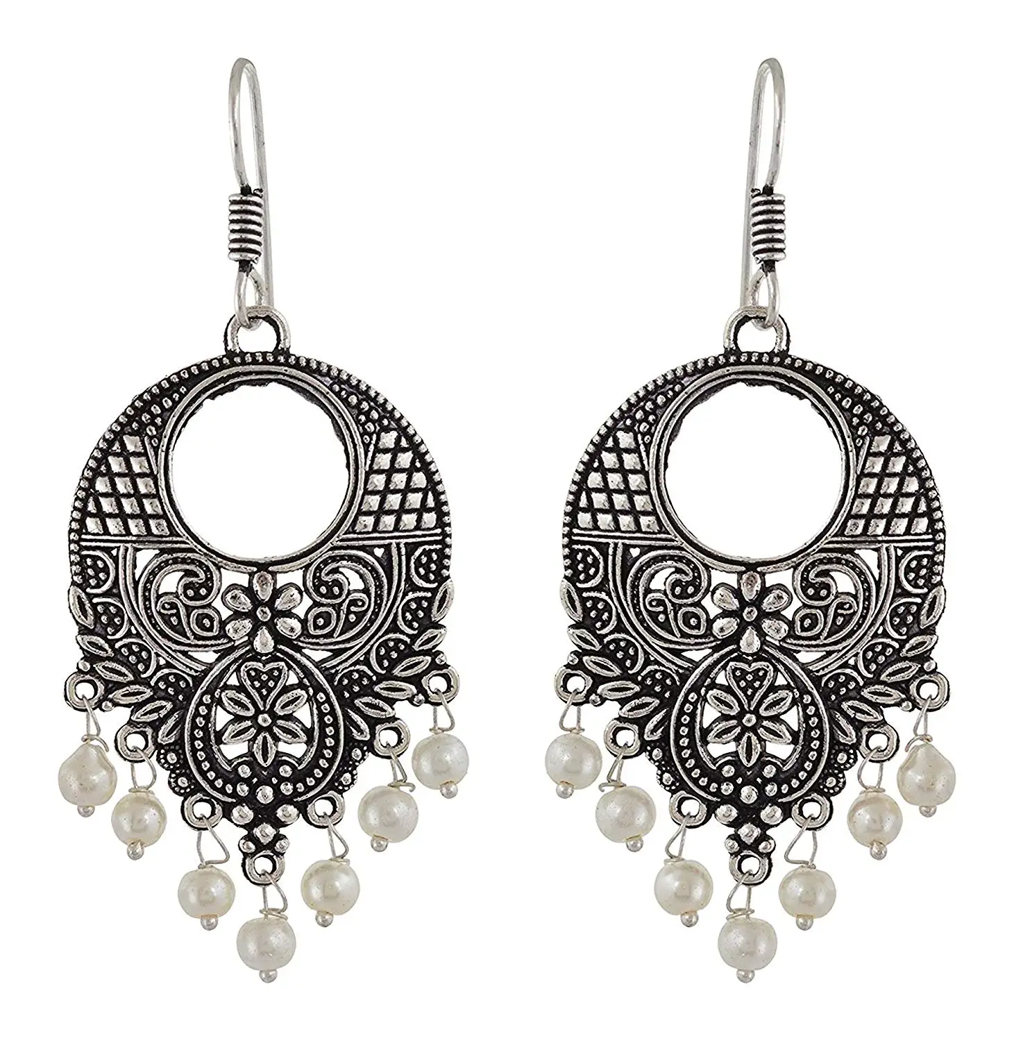 Subharpit Traditional Red Color Dangle Indian Earrings Jewelry for Girls and Women