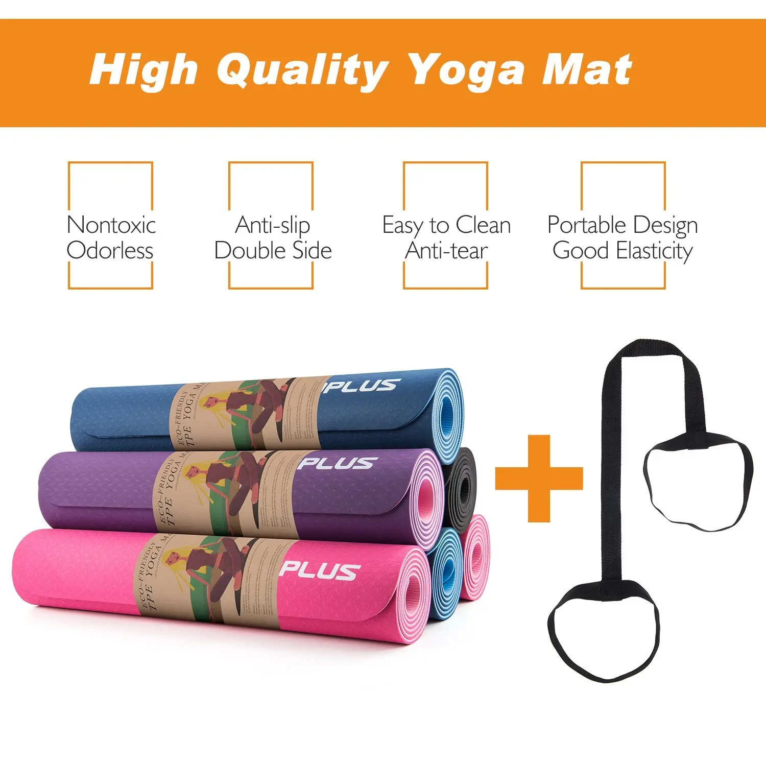 Eco Friendly Tpe Workout Mat Exercise Mat Antitear Hot Pilates Fitness