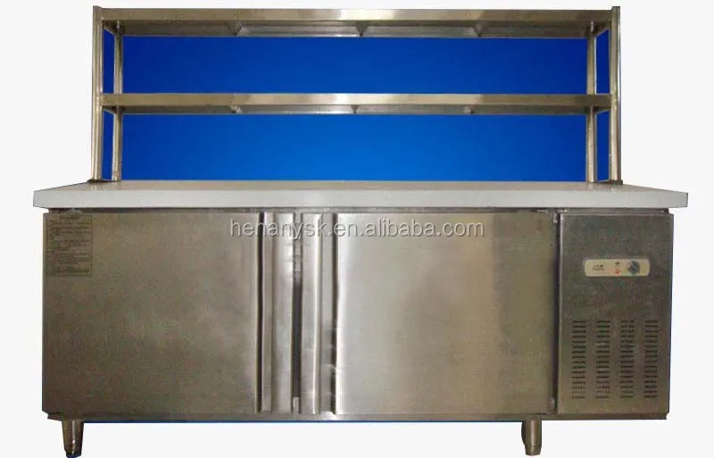 2016 hot sale custom stainless steel refrigerator / freezer bar operation counter horizontal freezer for milk tea table custom various counter commercial refrigerated prep counters