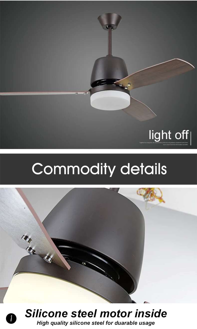High frequency home appliance modern celing fan with light