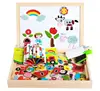 Education Cheap Table Top Display Artist the farm wooden slice magnet blocks Easels for Kids
