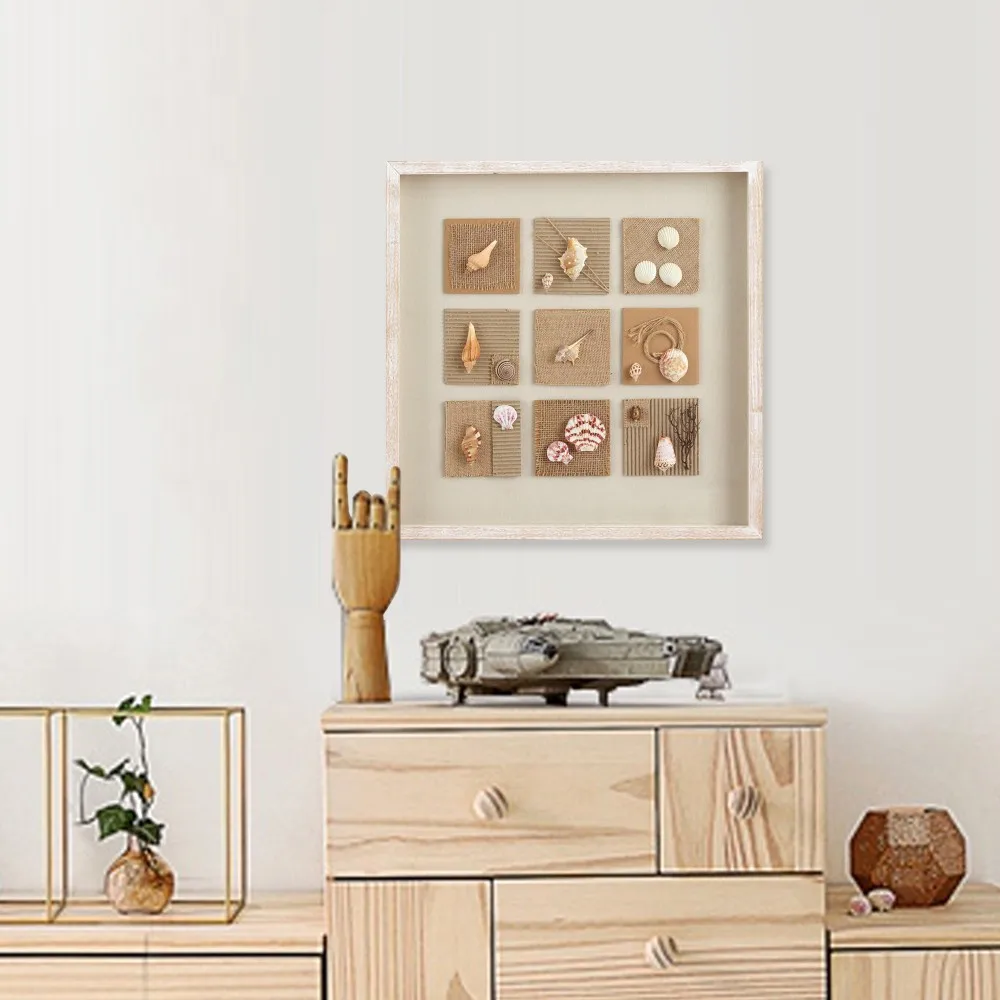 Sea Shell Framed Modern 3d Shadow Box Wall Art Decor Buy Modern