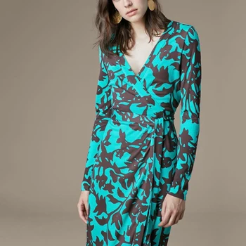 womens silk wrap dress