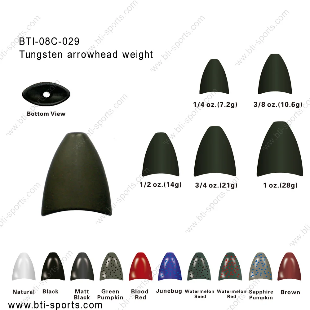 2 per pack 3//4oz SAPPHIRE PUMPKIN tungsten worm weights