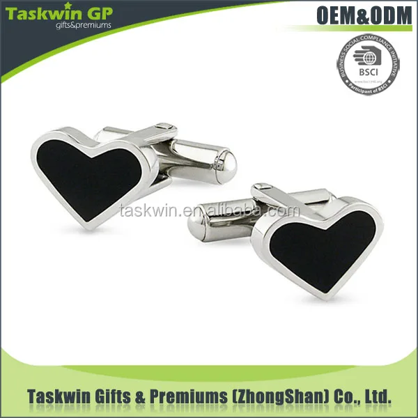 3Heart shape metal cufflink custom men cufflink for wedding occasion.jpg