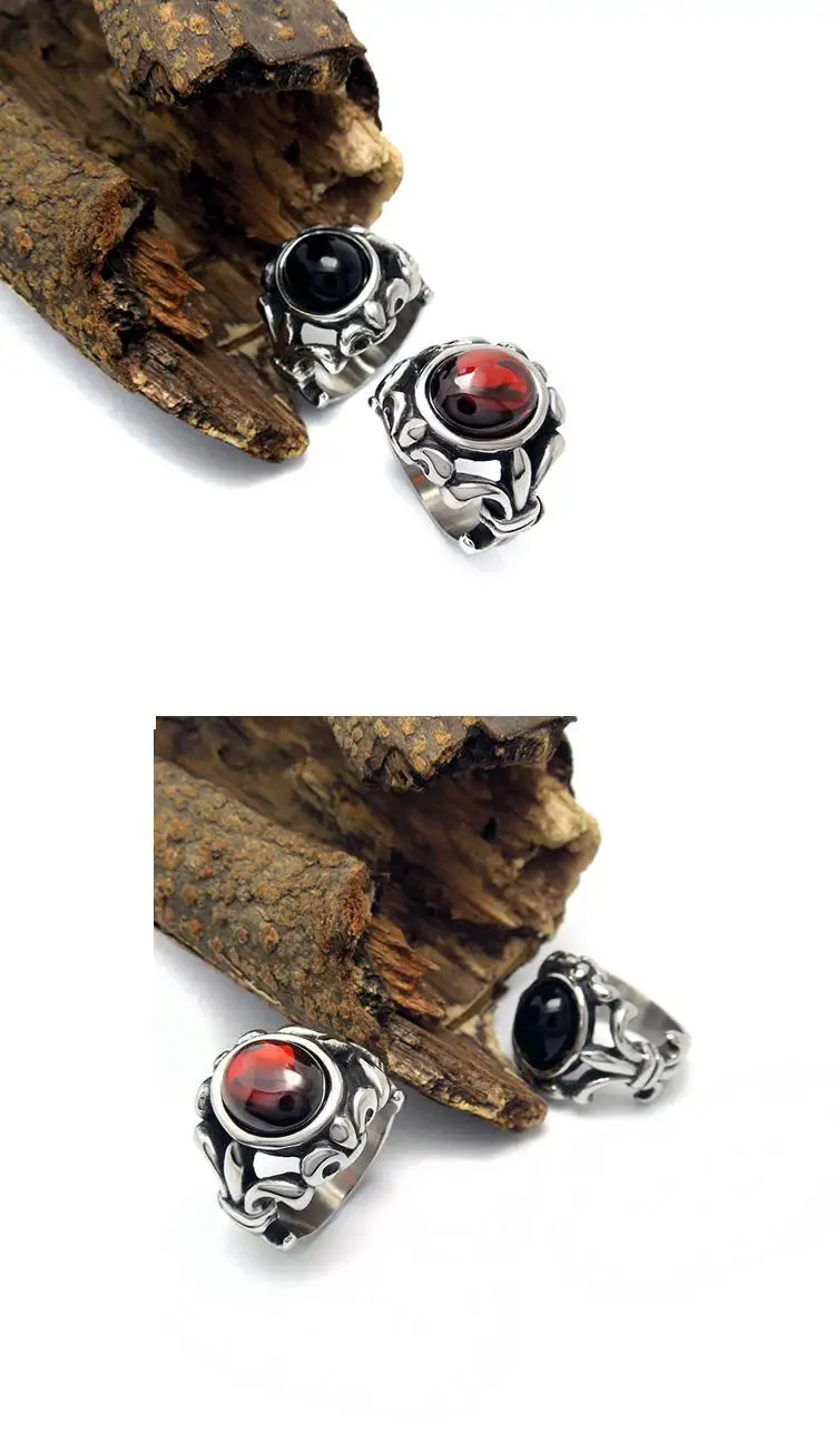 Stainless Steel Jewelry Gemstone Ring Set