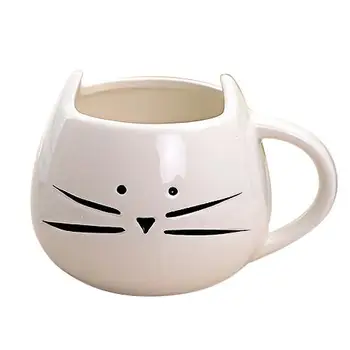 Porcelaine Fine Dessin Animé Mignon Chat En Forme De Tasse De Café De Conceptioncéramique Intéressant Quelques Tasses Noir Blanc Buy Tasse De