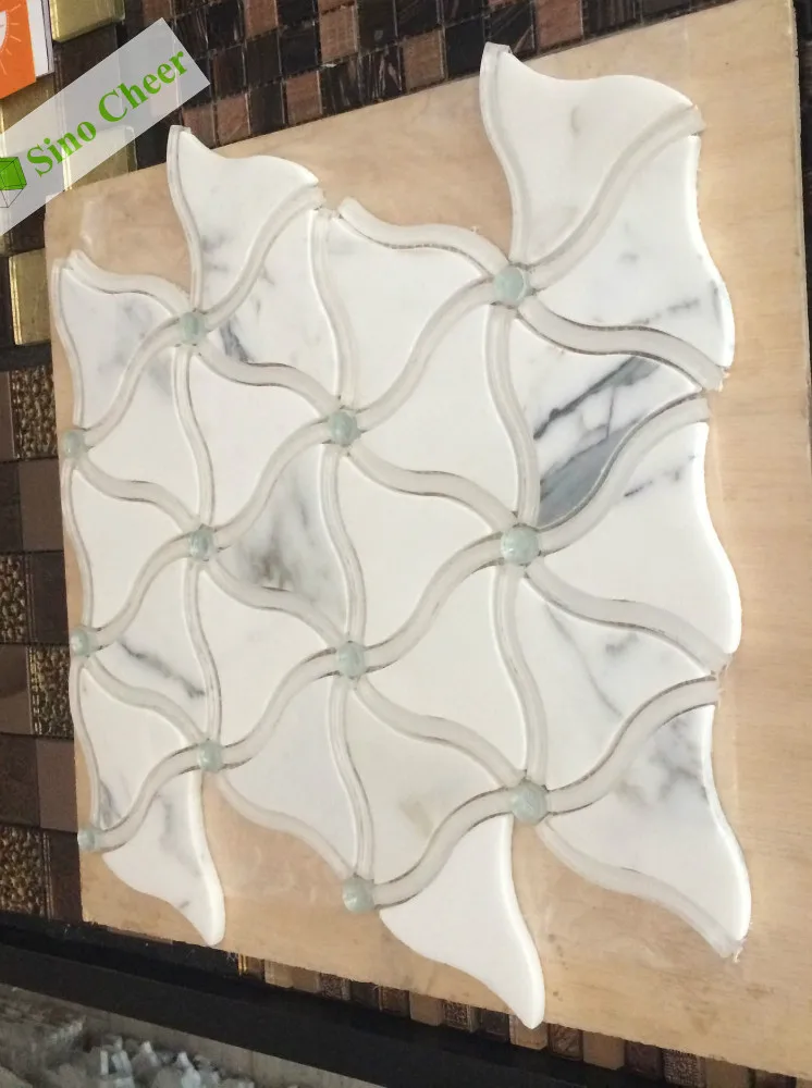 Natural Marble Flower Water Jet Mosaic Tile Pattern Buy Flower