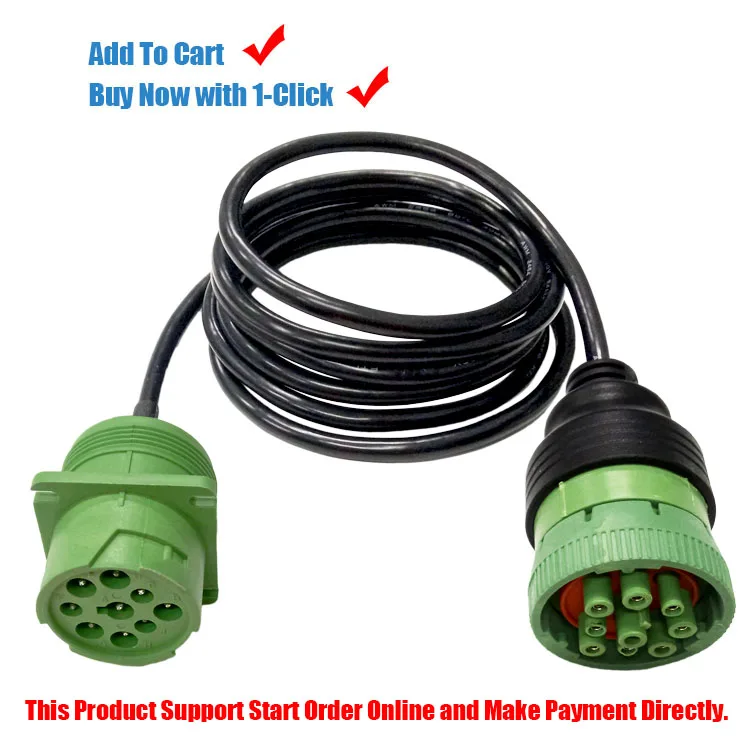 9 Pin Green Deutsch Connector Male To Female J1939 Type 2 Extension