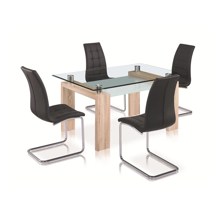 Hot selling Modern Outlook And Contemporary Style Cheap Dining Table With Glass Top