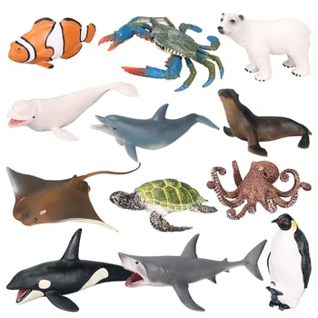 Solid Pvc Simulation Sea Life Model Plastic Animal Toy Marine Figures ...