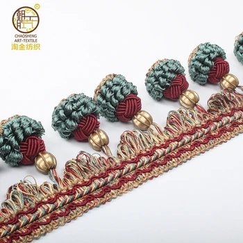 Wholesale Beaded Pom Pom Trim Fringes For Curtain Accessories Home