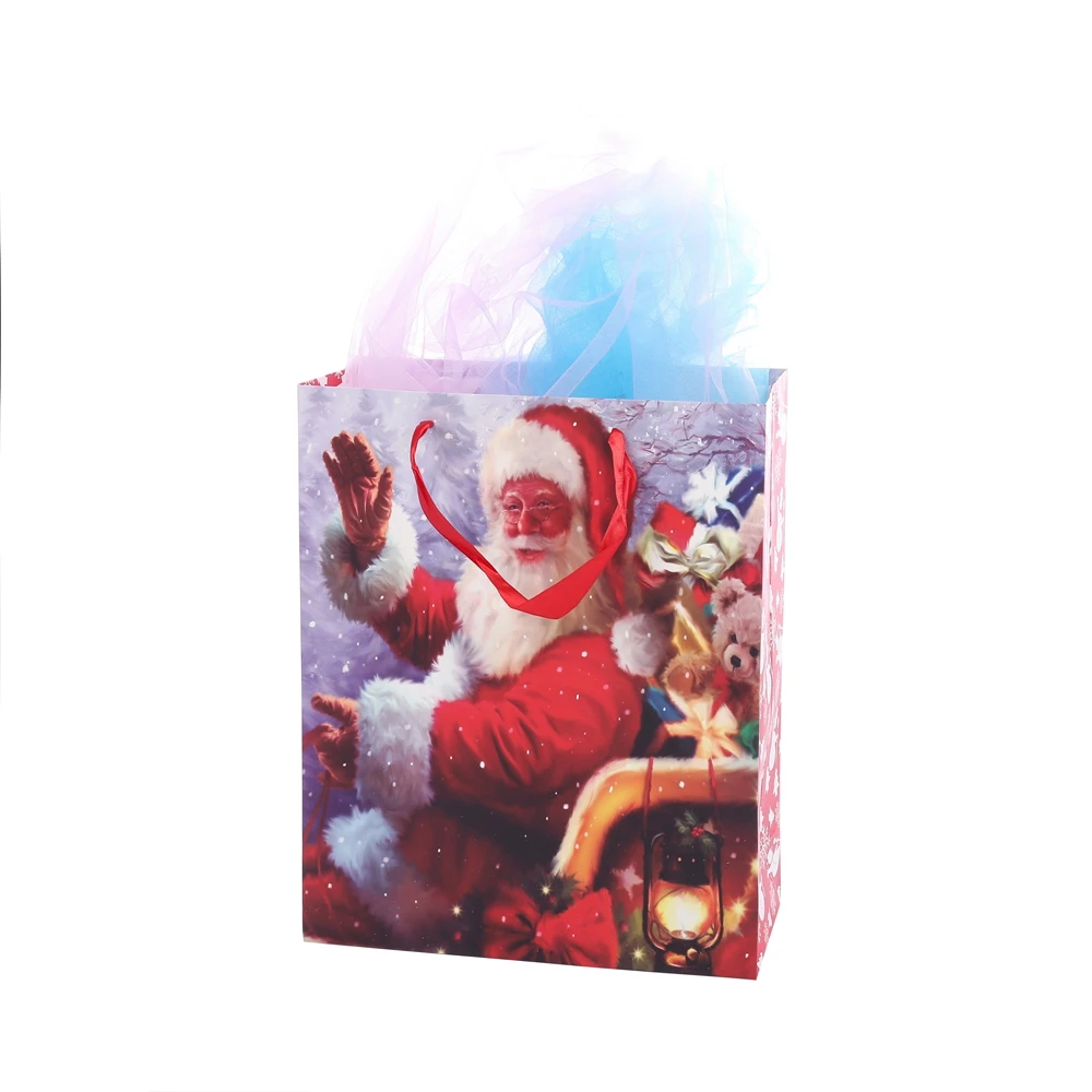 Top Grade Printed Logo Carrier Bags Beautiful Colorful Laminated Christmas Wrapping Gift Bags