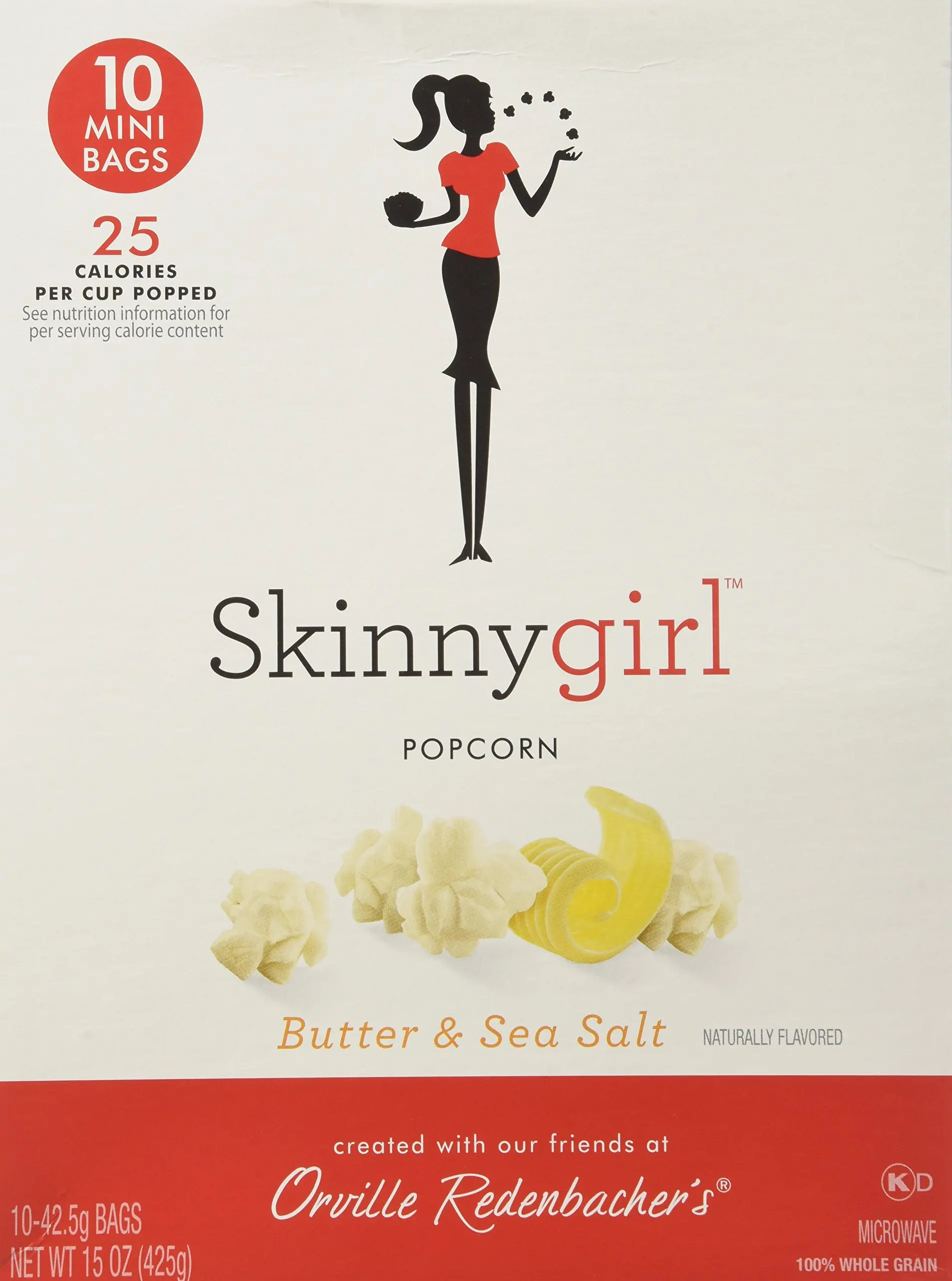 Skinny Girl along with Orville Redenbacher, Microwave Popcorn, Butter & Sea Salt, 10 Count, 15oz Box (Pack of 2)