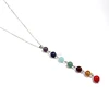 Yoga reiki healing gemstone pendant pendulum 7 chakra necklace beads for jewelry making