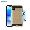 Wire Drawing with card bag mobile phone cover for iphone Xs Max Factory Price