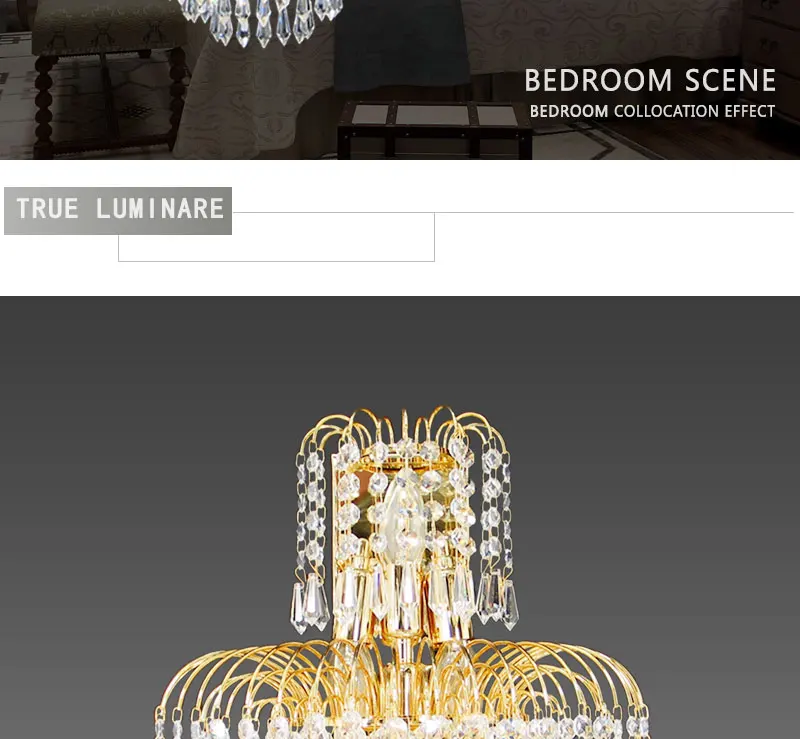 crystal wall wall light luxury crystal lighting gold iron led wall lamp for hotel