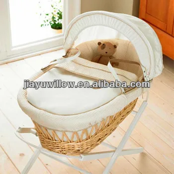 Natural Antique Baby Carry Willow Basket Stroller With Wheel - Buy ...