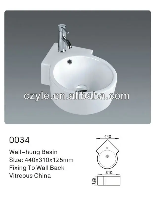 face wash yellow Corner Round Wall Sanitary Shaped Ceramic Customized Ware