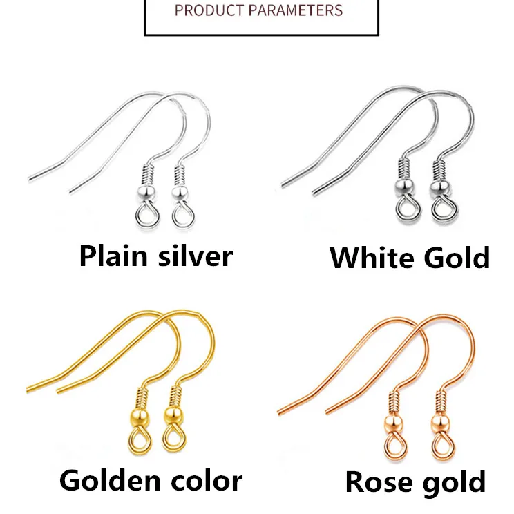 Alambres de oreja de plata plateado para pendiente-Fabricación de Joyas